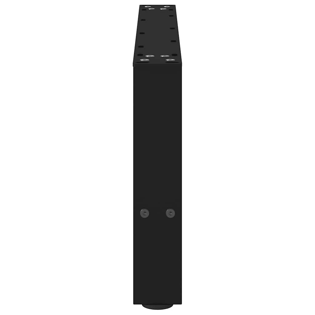 Pieds de table basse noirs, 2 pièces, 70 x (30-31) cm, acier