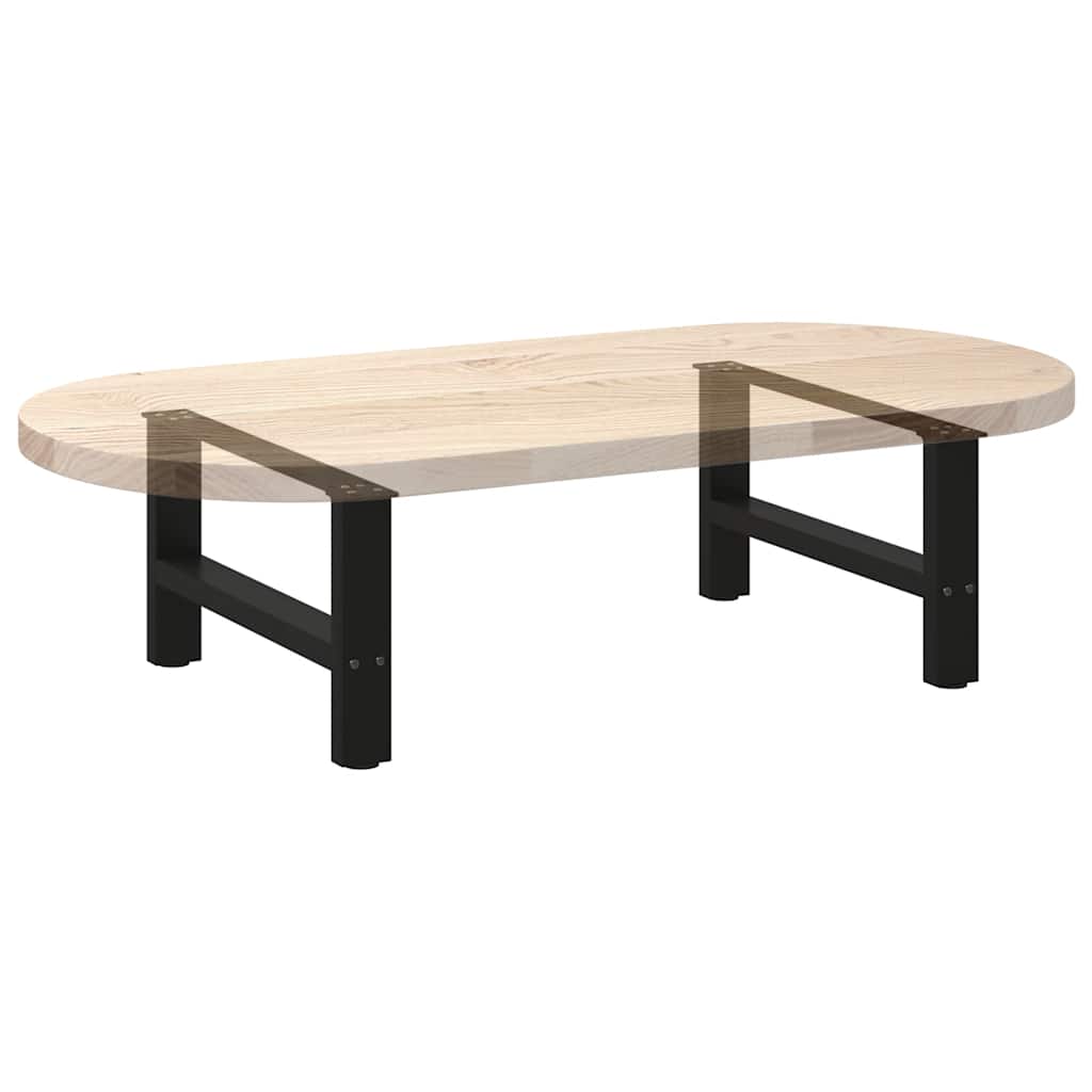 Pieds de table basse noirs, 2 pièces, 70 x (30-31) cm, acier
