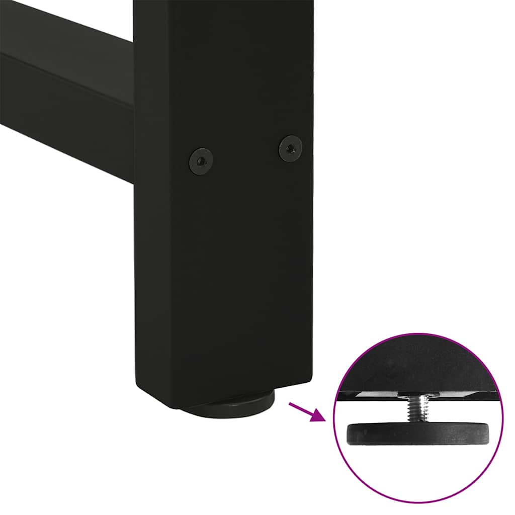 Pieds de table basse noirs, 2 pièces, 70 x (30-31) cm, acier