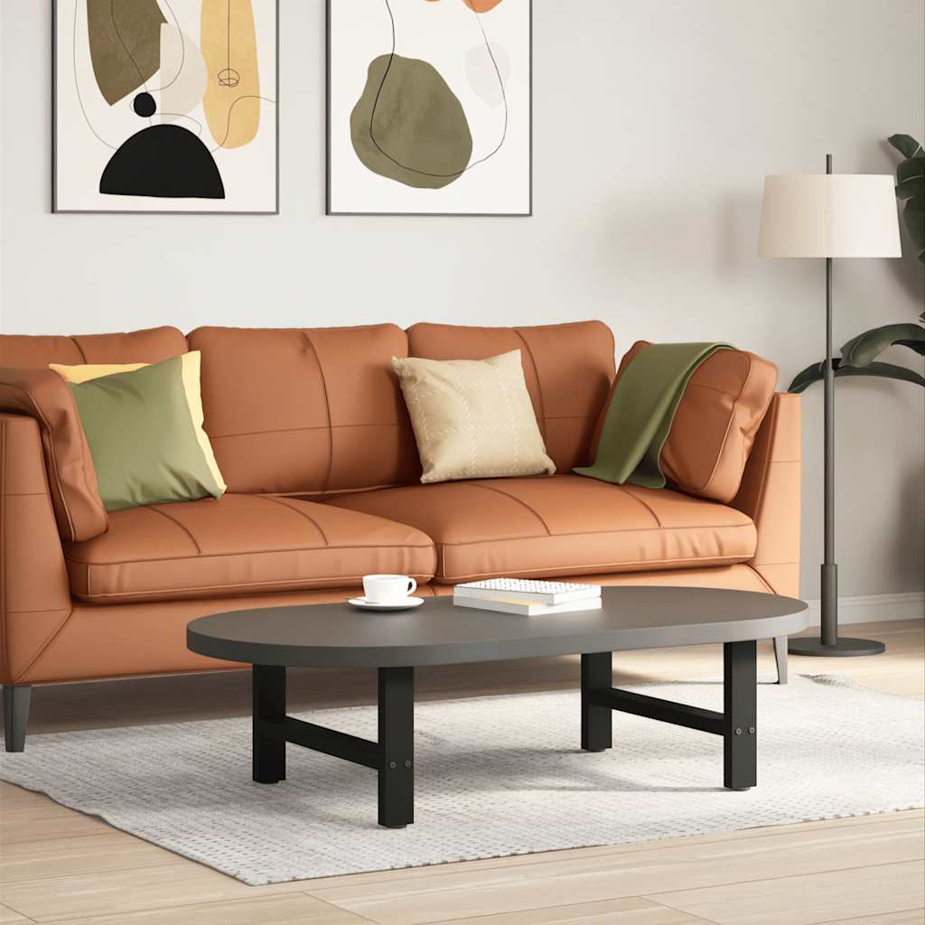 Pieds de table basse noirs, 2 pièces, 70 x (30-31) cm, acier