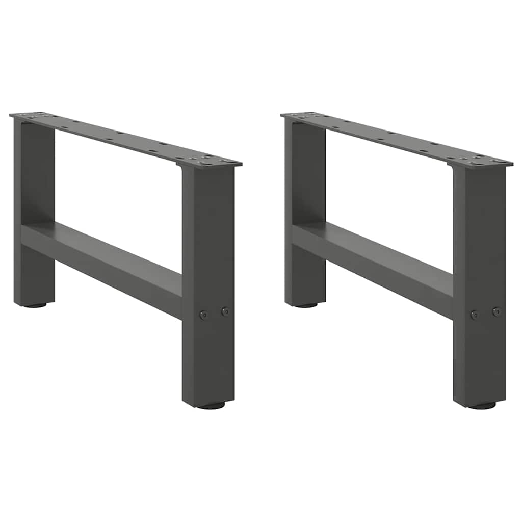 Pieds de table basse anthracite 2 pièces 70x(30-31) cm acier