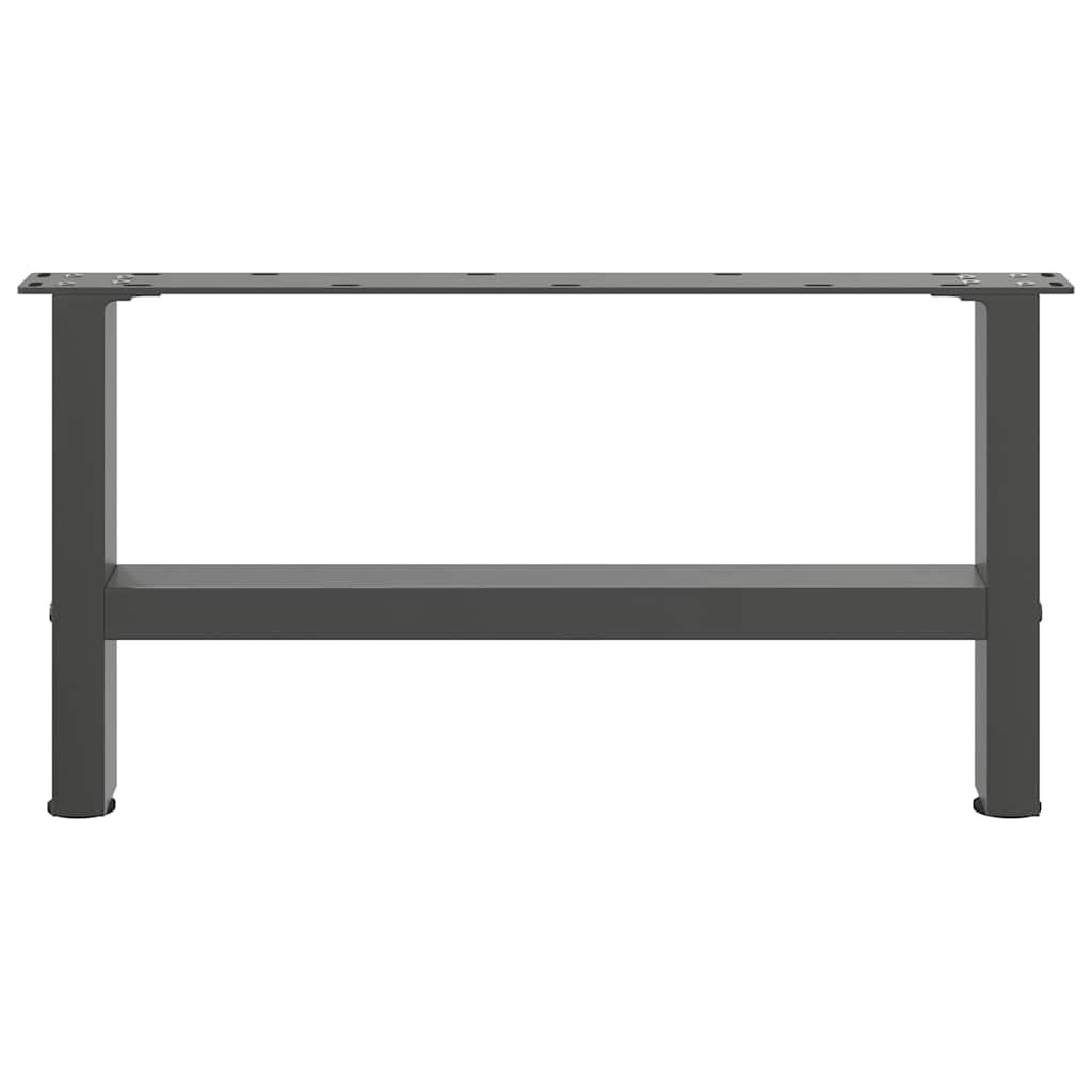 Pieds de table basse anthracite 2 pièces 70x(30-31) cm acier