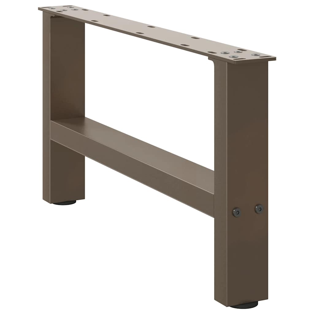 Pieds de table basse en acier naturel, 2 pièces, 70 x (30-31) cm