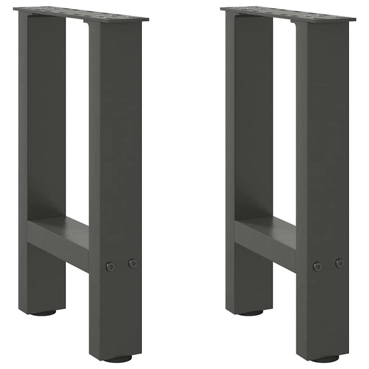 Pieds de table basse anthracite 2 pièces 28x(42-43) cm acier