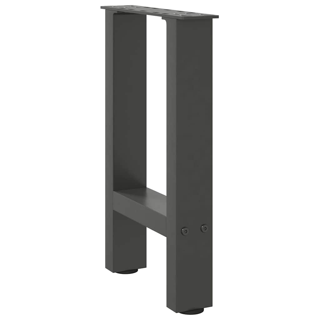 Pieds de table basse anthracite 2 pièces 28x(42-43) cm acier