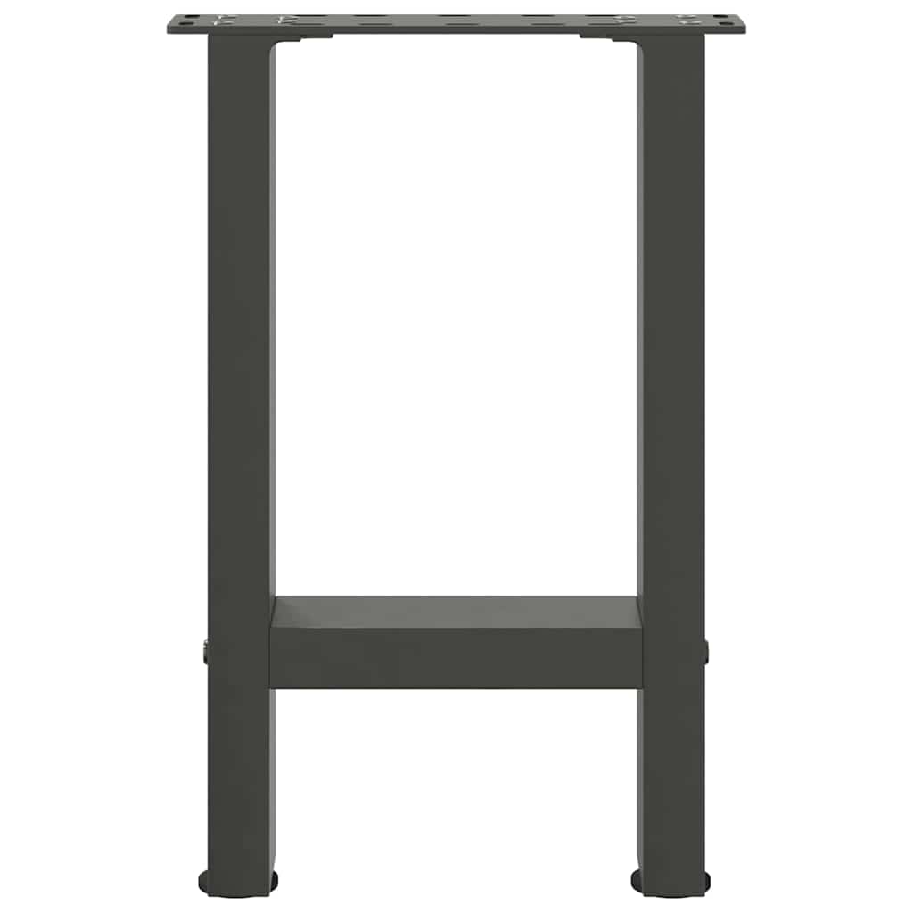 Pieds de table basse anthracite 2 pièces 28x(42-43) cm acier