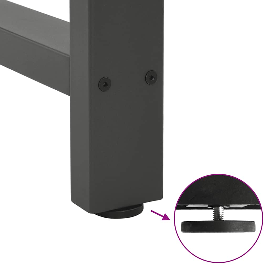 Pieds de table basse anthracite 2 pièces 28x(42-43) cm acier