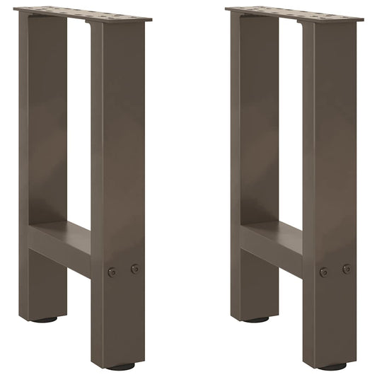 Pieds de table basse en acier naturel, 2 pièces, 28 x (42-43) cm