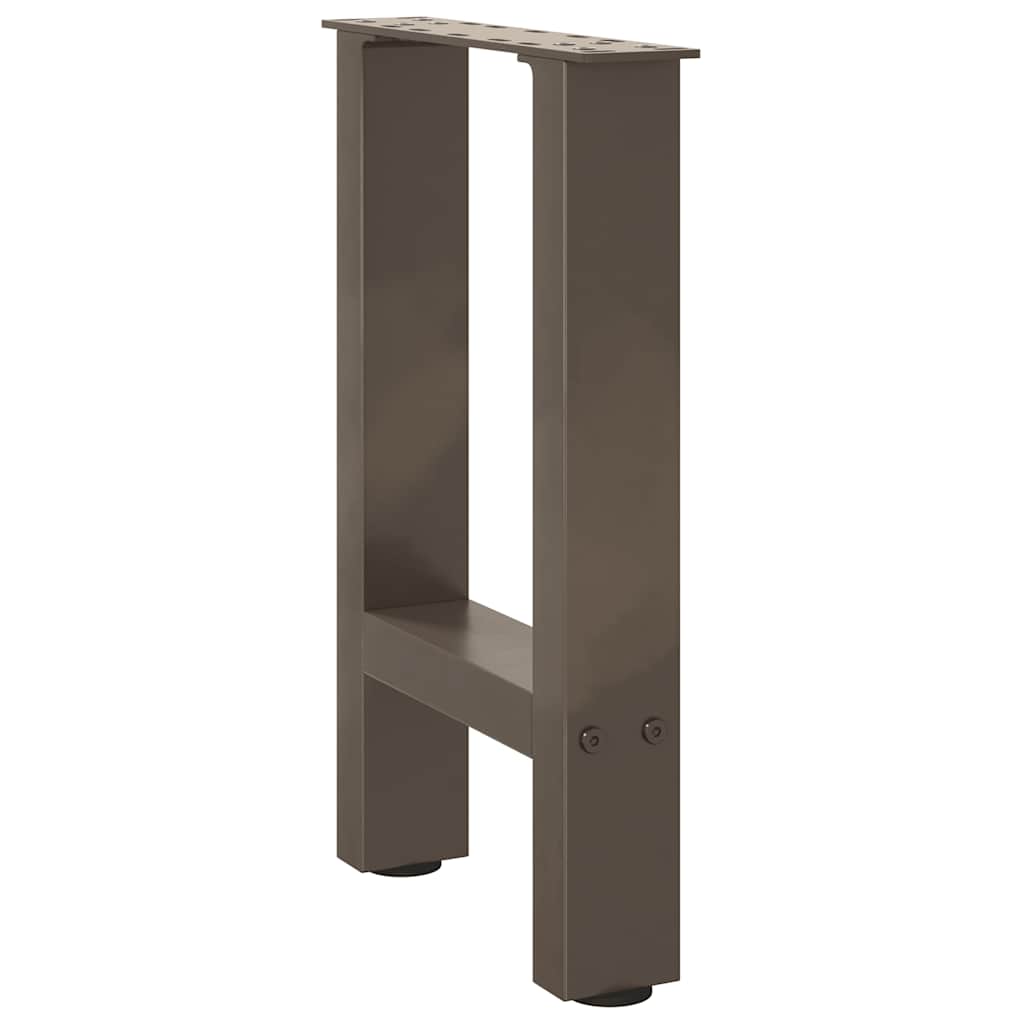 Pieds de table basse en acier naturel, 2 pièces, 28 x (42-43) cm