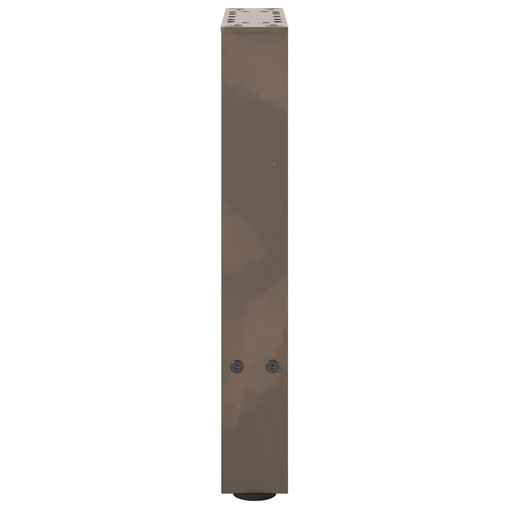 Pieds de table basse en acier naturel, 2 pièces, 28 x (42-43) cm