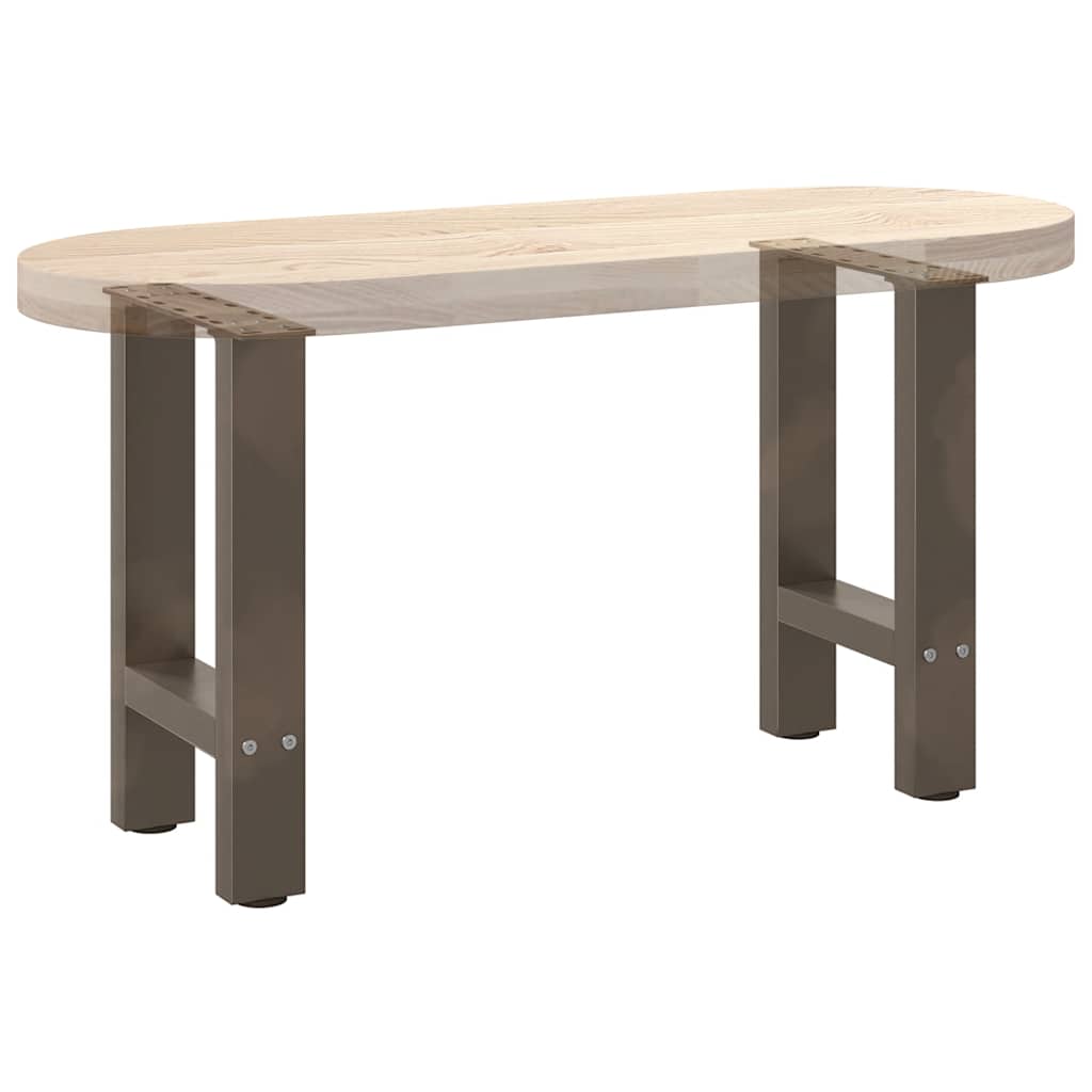 Pieds de table basse en acier naturel, 2 pièces, 28 x (42-43) cm