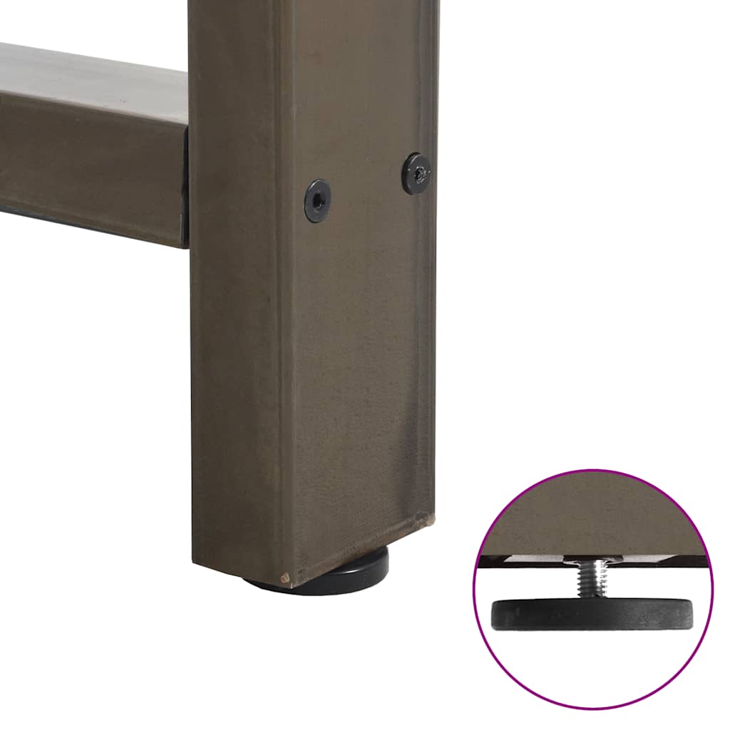 Pieds de table basse en acier naturel, 2 pièces, 28 x (42-43) cm