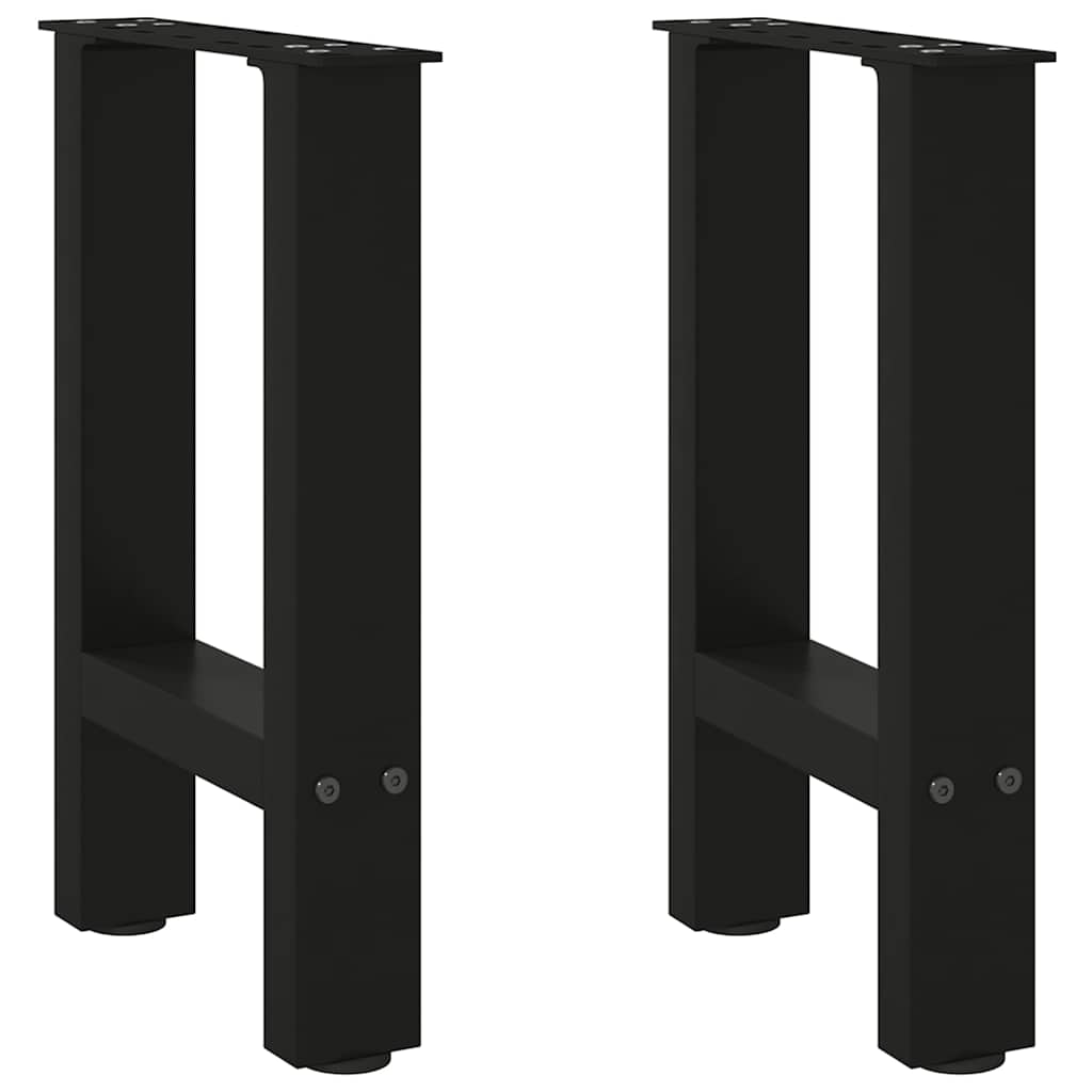 Pieds de table basse noirs, 2 pièces, 38 x (42-43) cm, acier