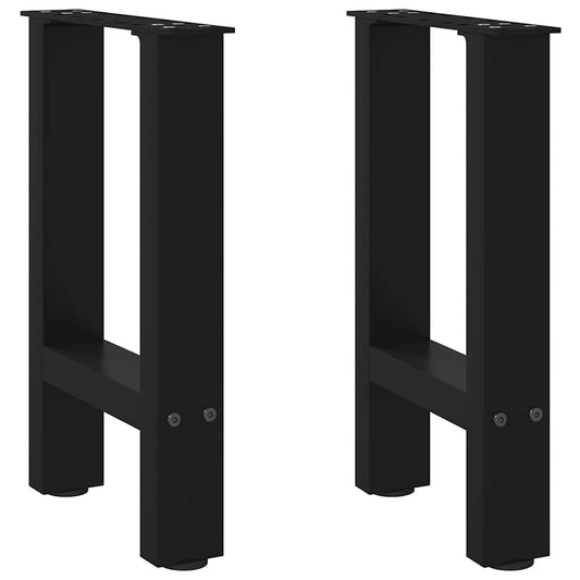Pieds de table basse noirs, 2 pièces, 38 x (42-43) cm, acier