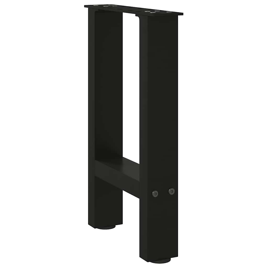Pieds de table basse noirs, 2 pièces, 38 x (42-43) cm, acier