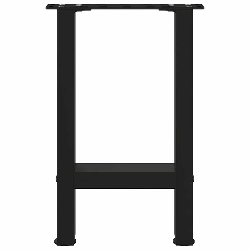 Pieds de table basse noirs, 2 pièces, 38 x (42-43) cm, acier
