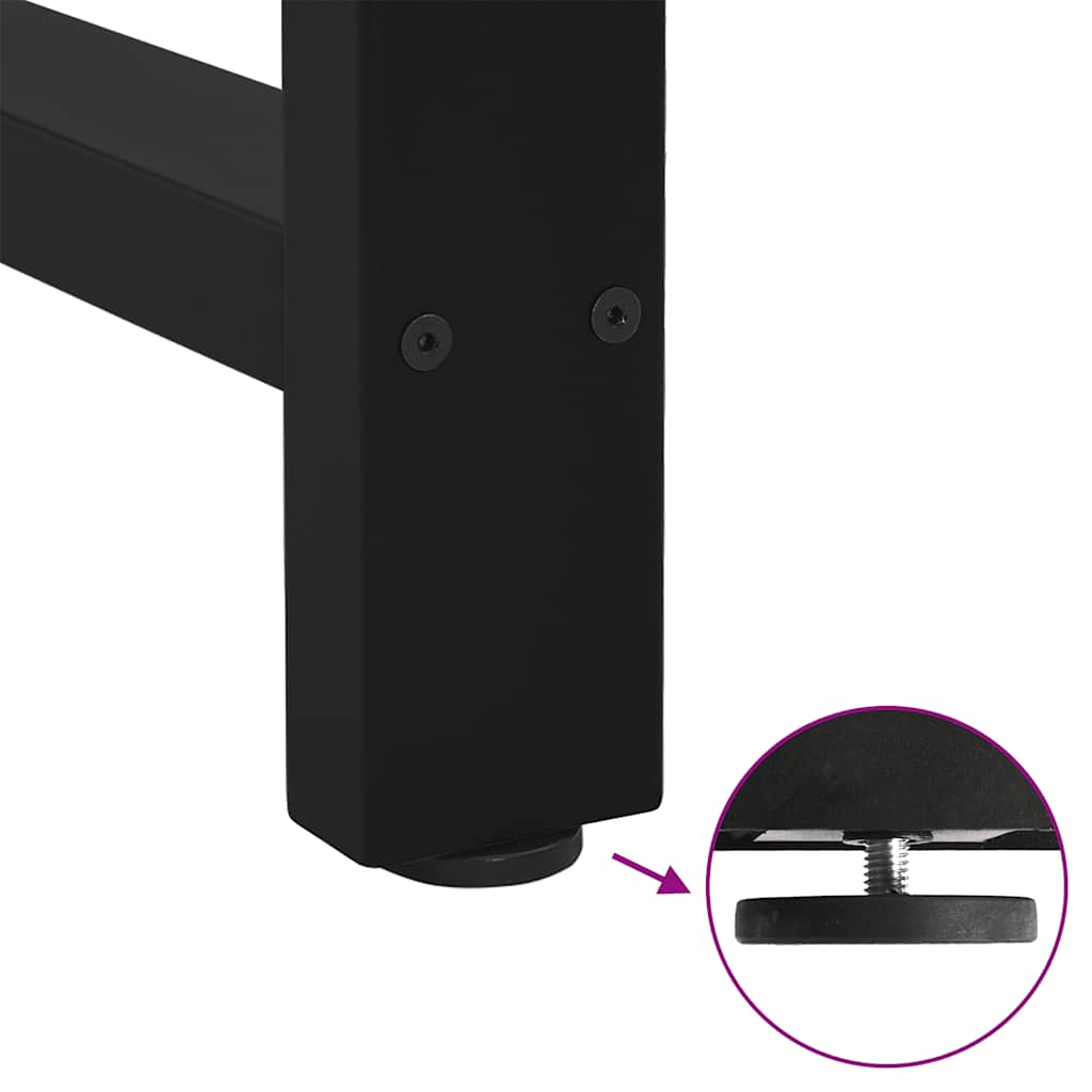 Pieds de table basse noirs, 2 pièces, 38 x (42-43) cm, acier