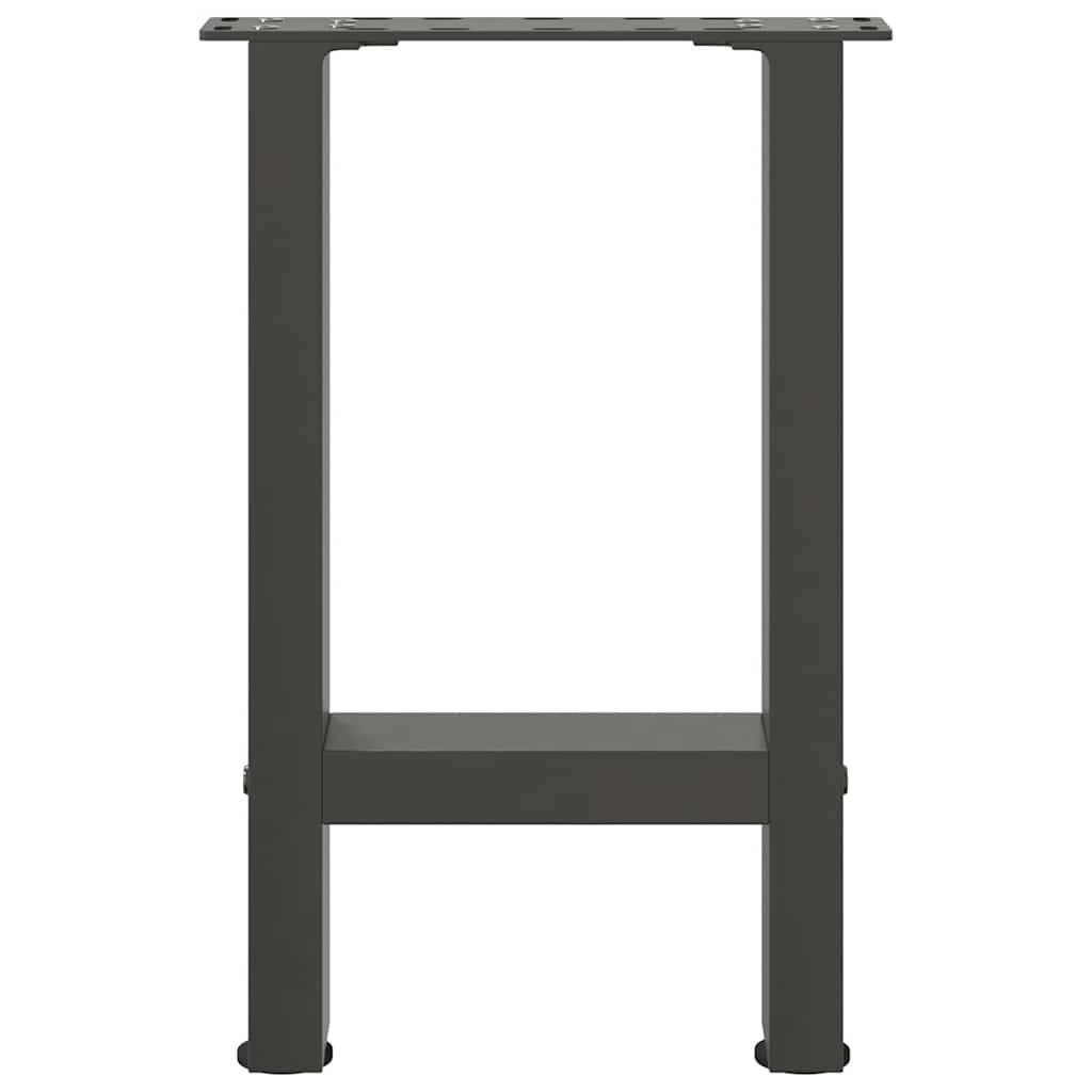 Pieds de table basse anthracite 2 pièces 38x(42-43) cm acier