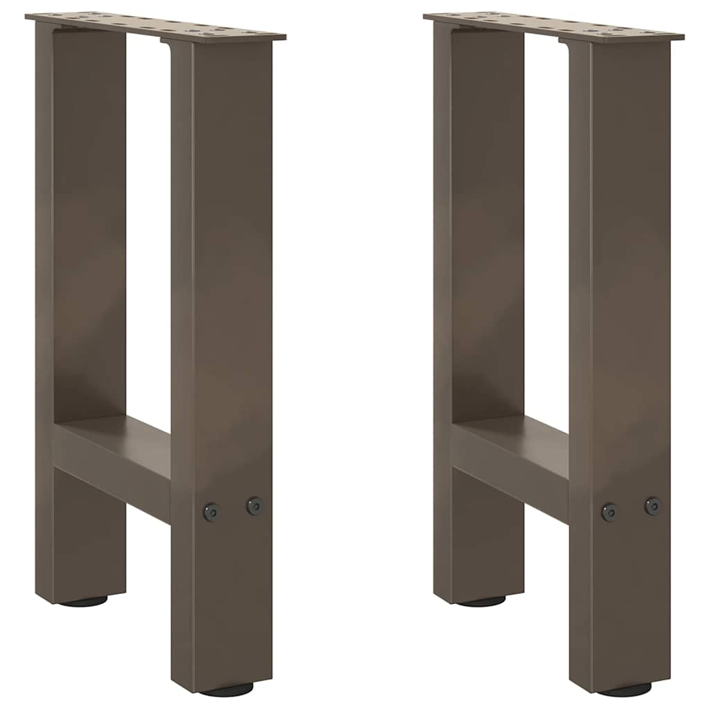 Pieds de table basse en acier naturel, 2 pièces, 38 x (42-43) cm