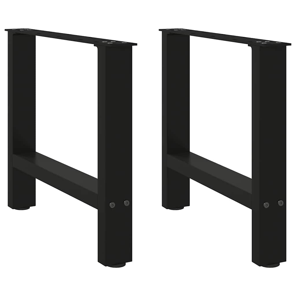 Pieds de table basse noirs, 2 pièces, 50 x (42-43) cm, acier