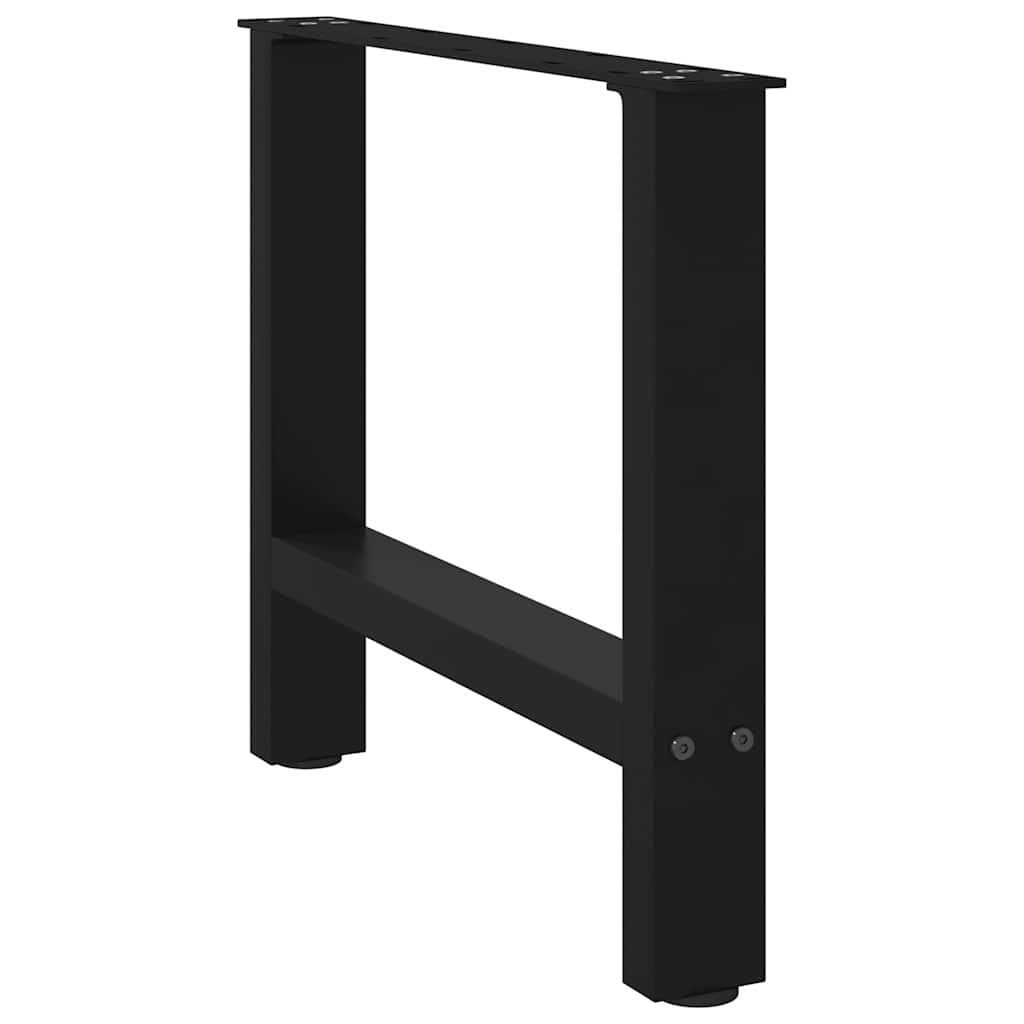 Pieds de table basse noirs, 2 pièces, 50 x (42-43) cm, acier