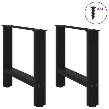Couchtischbeine Schwarz 2 Stk. 50x(42-43) cm Stahl