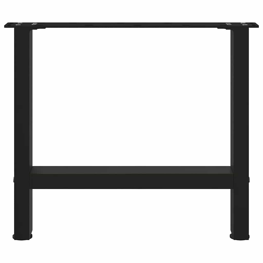 Pieds de table basse noirs, 2 pièces, 50 x (42-43) cm, acier