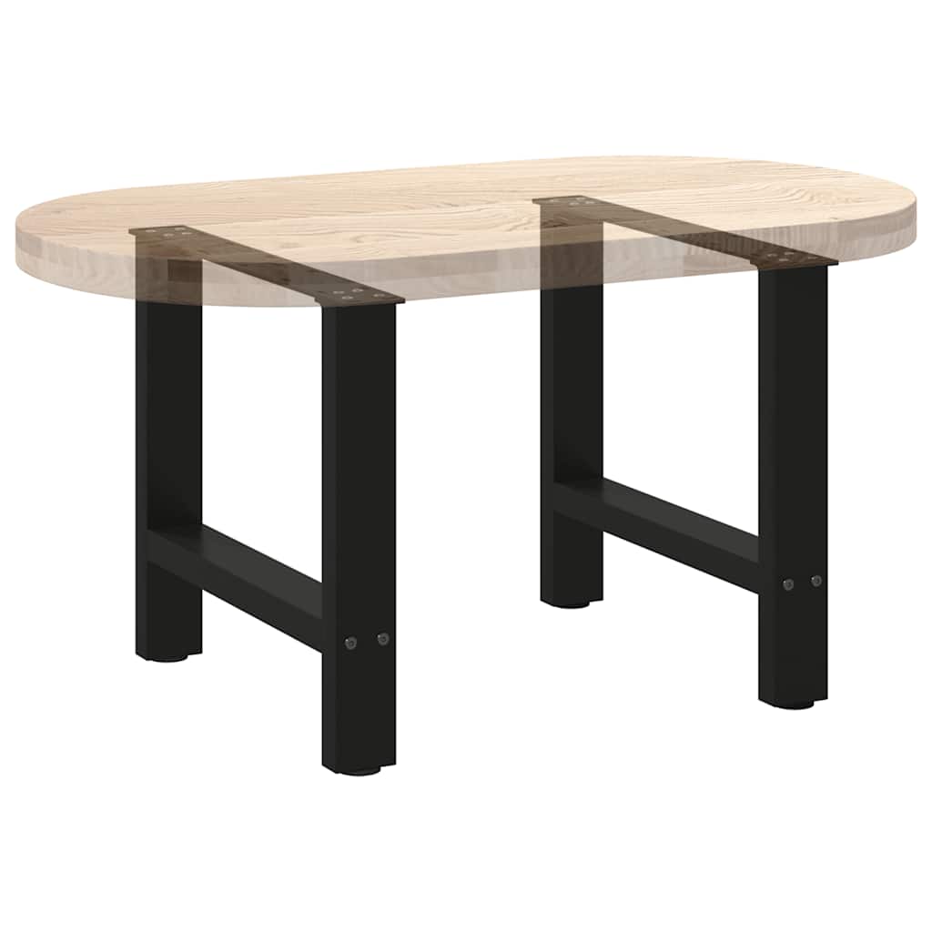 Pieds de table basse noirs, 2 pièces, 50 x (42-43) cm, acier