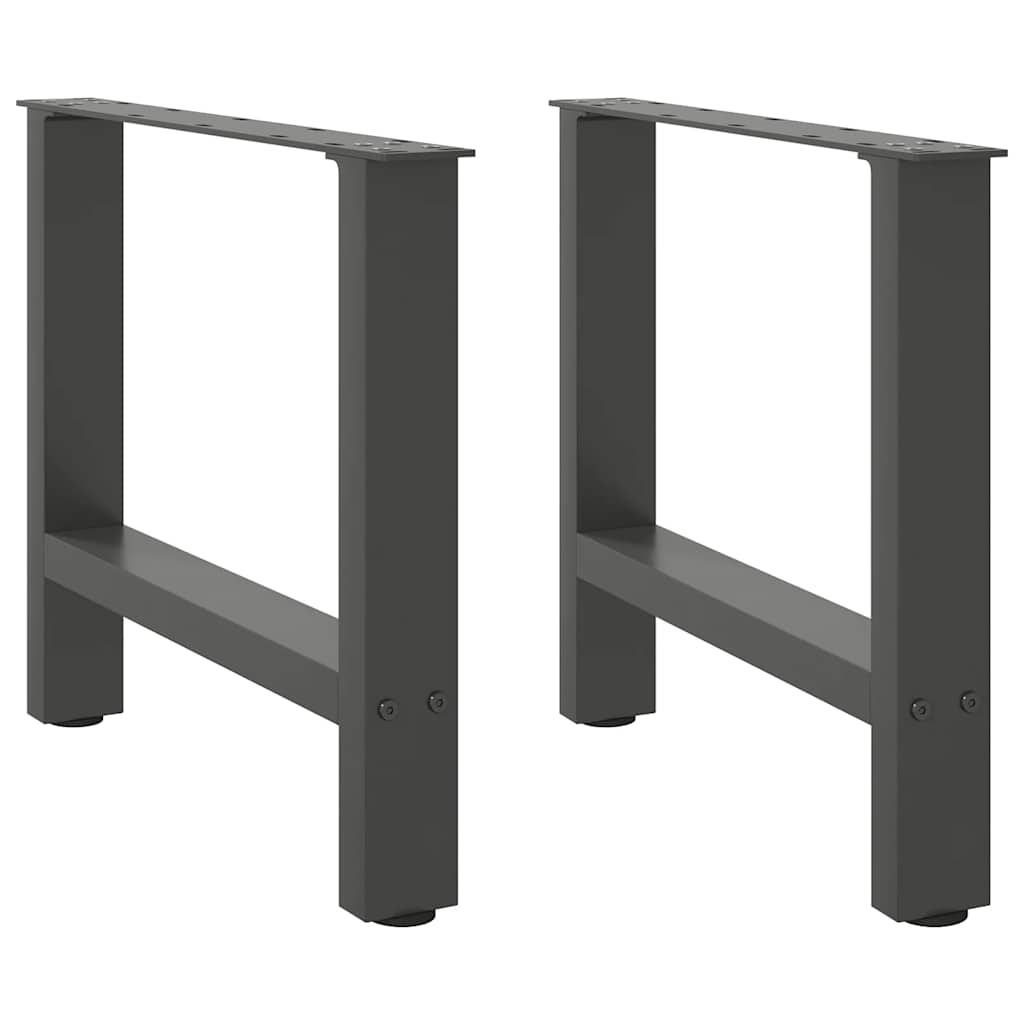 Pieds de table basse anthracite 2 pièces 50x(42-43) cm acier