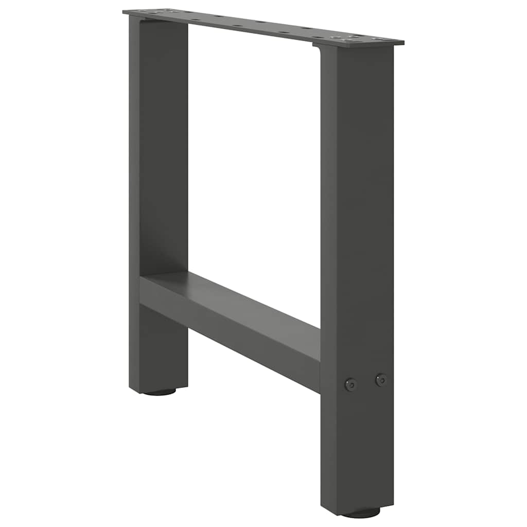 Pieds de table basse anthracite 2 pièces 50x(42-43) cm acier