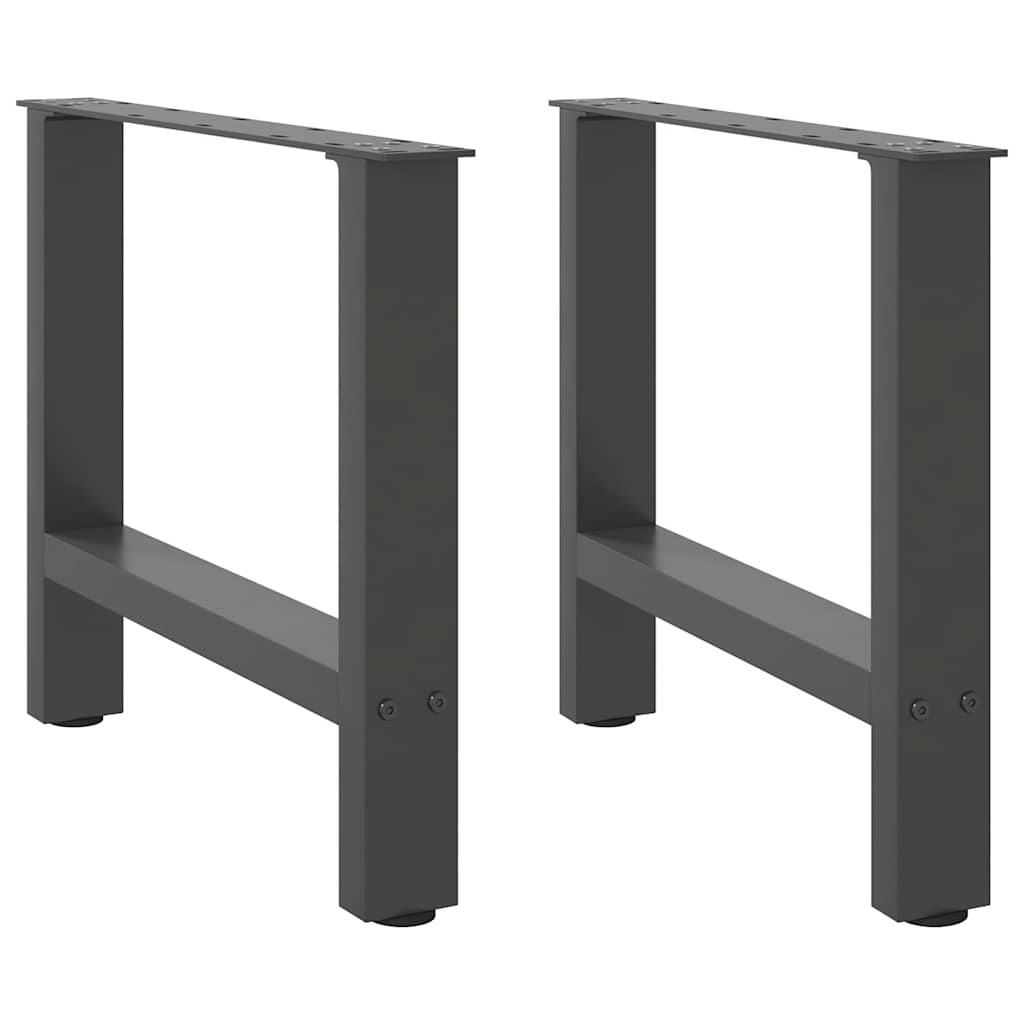 Pieds de table basse anthracite 2 pièces 60x(42-43) cm acier