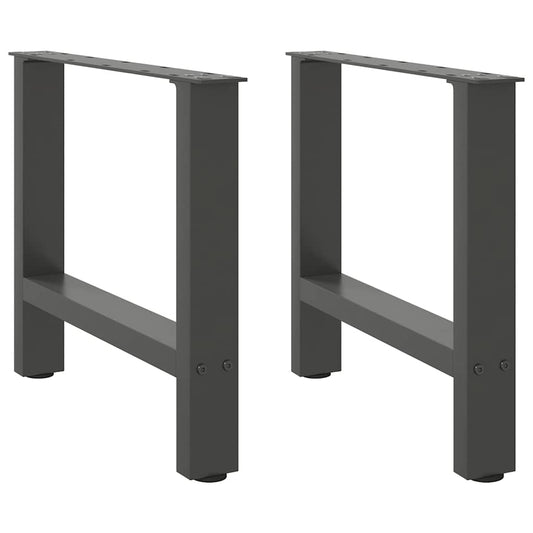 Pieds de table basse anthracite 2 pièces 60x(42-43) cm acier