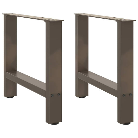 Pieds de table basse en acier naturel, 2 pièces, 60 x (42-43) cm