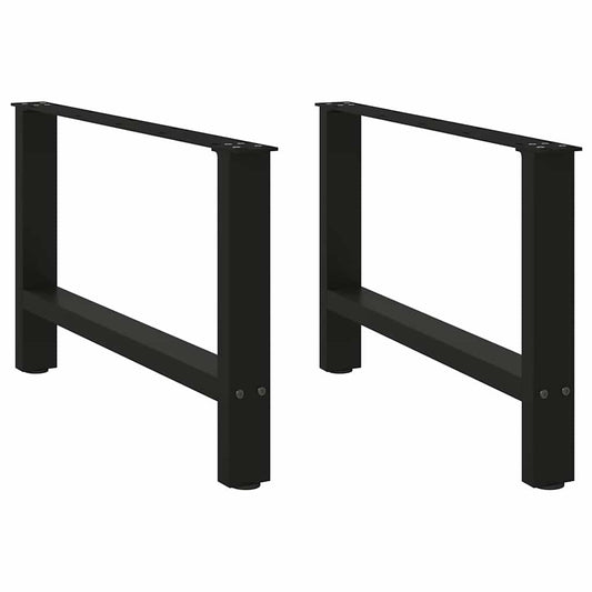 Pieds de table basse noirs, 2 pièces, 70 x (42-43) cm, acier