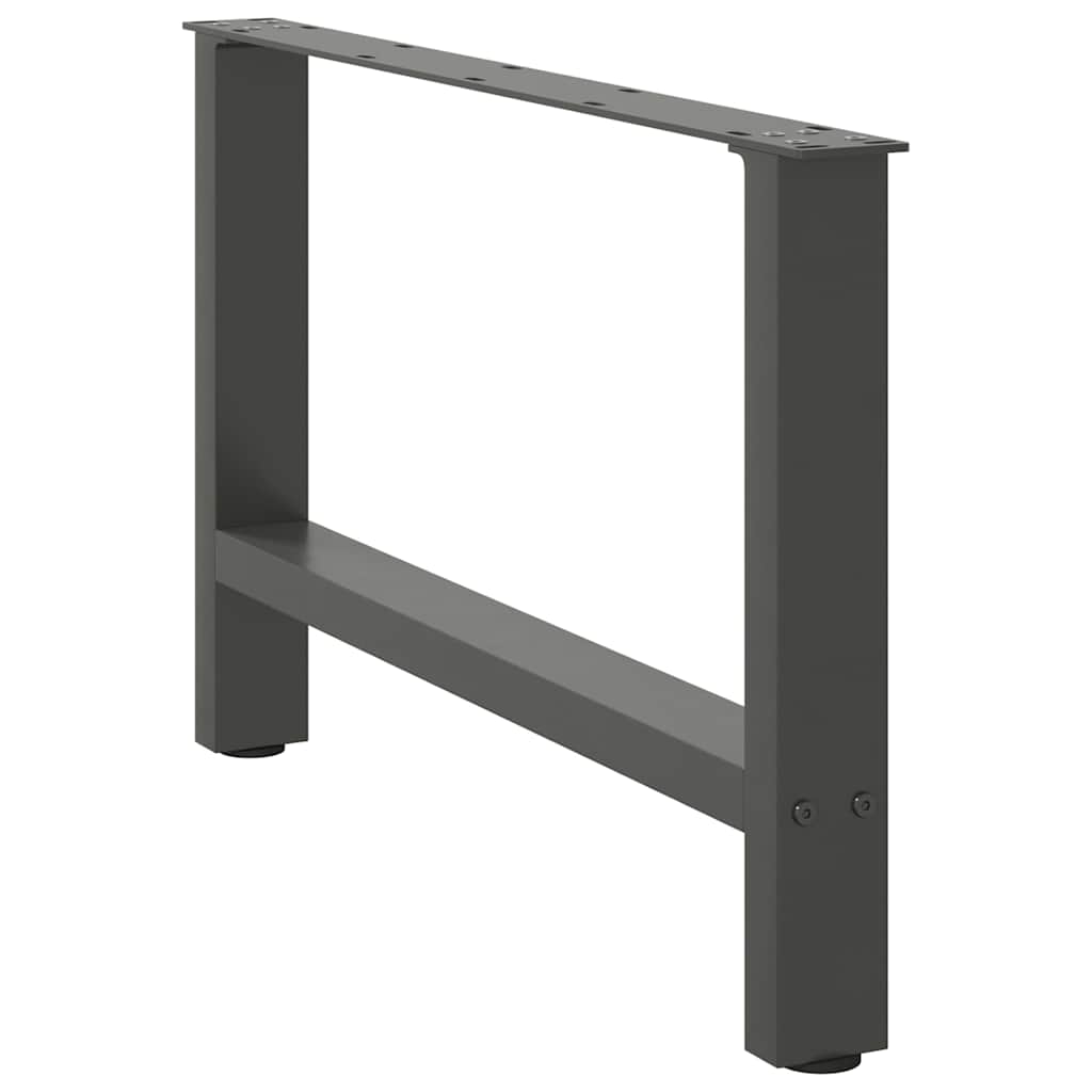 Pieds de table basse anthracite 2 pièces 70x(42-43) cm acier