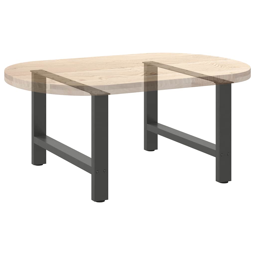 Pieds de table basse anthracite 2 pièces 70x(42-43) cm acier