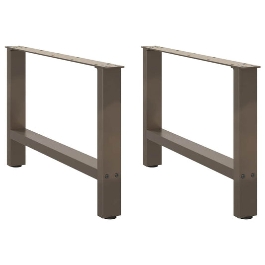 Pieds de table basse en acier naturel, 2 pièces, 70 x (42-43) cm