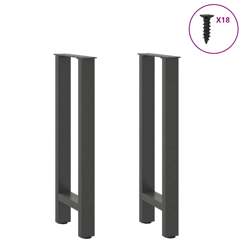 Konsolentischbeine Anthrazit 2 Stk. 28x(72-73) cm Stahl