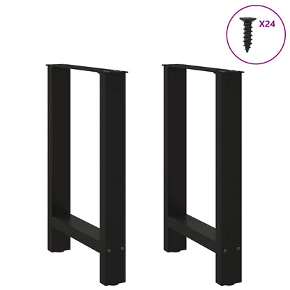 Esstischbeine Schwarz 2 Stk. 60x(72-73) cm Stahl