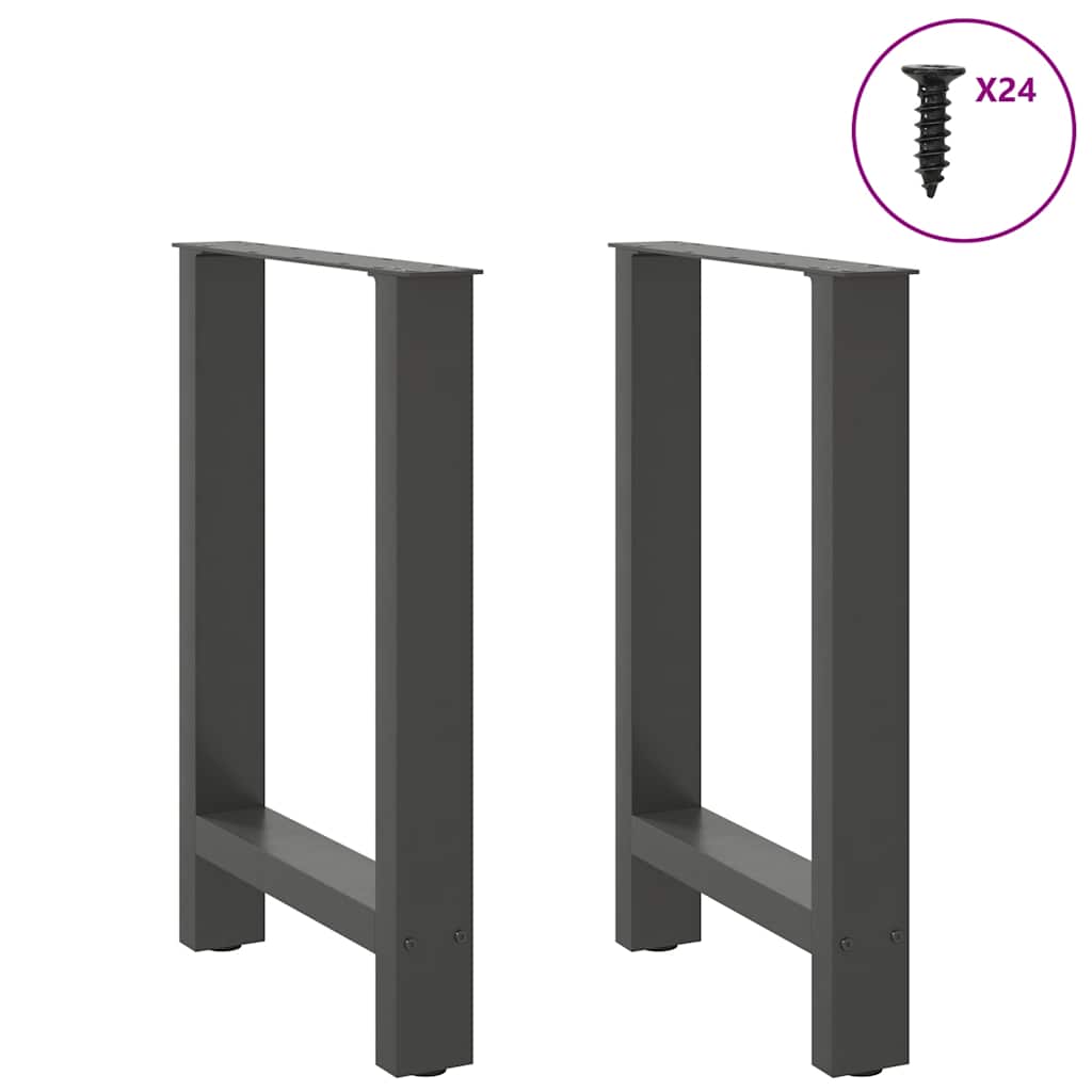 Coffee table legs anthracite 2 pcs. 60x(72-73) cm steel