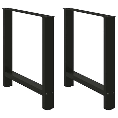 Esstischbeine Schwarz 2 Stk. 80x(72-73) cm Stahl