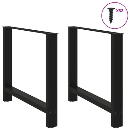 Esstischbeine Schwarz 2 Stk. 90x(72-73) cm Stahl