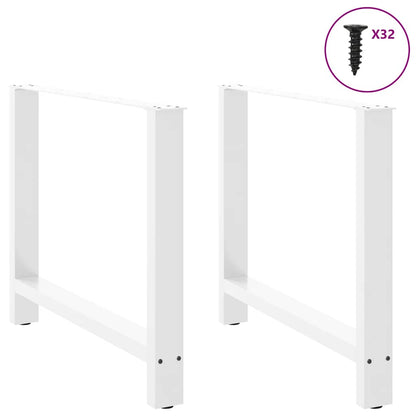 Esstischbeine Weiß 2 Stk. 90x(72-73) cm Stahl