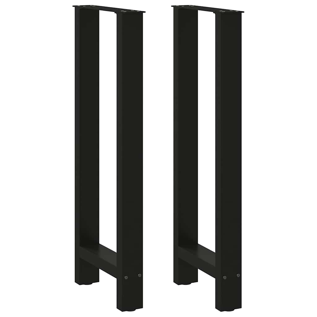 Bartischbeine Schwarz 2 Stk. 40x(100-101) cm Stahl