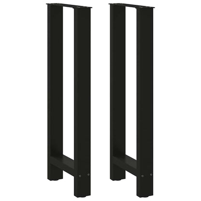Bartischbeine Schwarz 2 Stk. 40x(100-101) cm Stahl