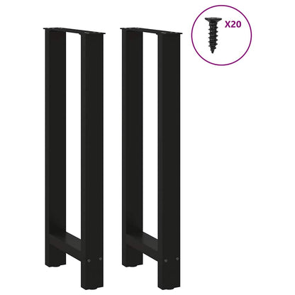 Bartischbeine Schwarz 2 Stk. 40x(100-101) cm Stahl