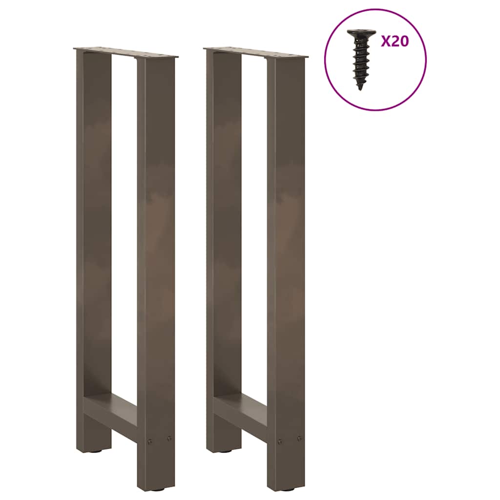 Bartischbeine Naturstahl 2 Stk. 40x(100-101) cm Stahl