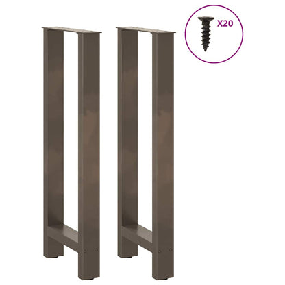 Bartischbeine Naturstahl 2 Stk. 40x(100-101) cm Stahl