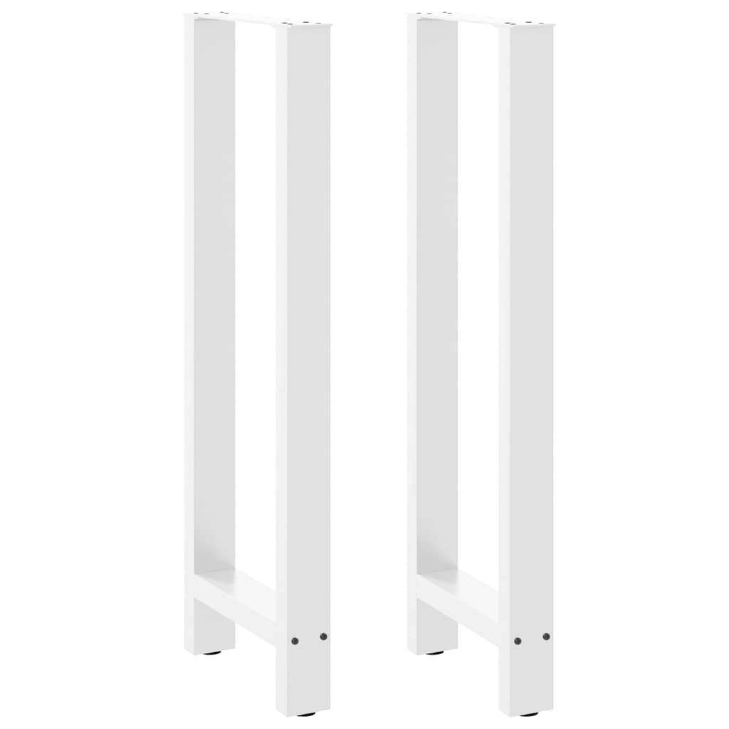 Bartischbeine Weiß 2 Stk. 50x(110-111) cm Stahl