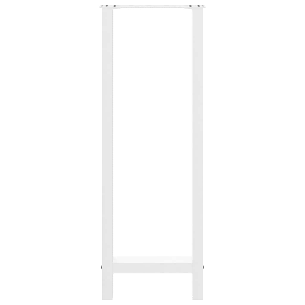 Bartischbeine Weiß 2 Stk. 50x(110-111) cm Stahl